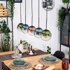 Gastor Hanglamp, Kogellampje, Hanglamp Blauw, Groen, Duidelijk, Koperkleurig, 5-lichts