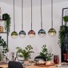 Gastor Hanglamp, Kogellampje, Hanglamp Blauw, Groen, Duidelijk, Koperkleurig, 5-lichts