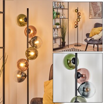 Gastor Kogellampje, Staande lamp 34 cm Blauw, Groen, Duidelijk, Koperkleurig, 6-lichts