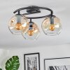 Ripoll Plafondlamp, Kogellampje Amber, Duidelijk, 3-lichts