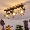 Panaguá Plafondlamp Hout licht, Zwart, 3-lichts