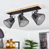 Panaguá Plafondlamp Hout licht, Zwart, 3-lichts