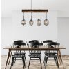 Globo LOREY Hanger Hout donker, Zwart, 4-lichts