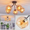 Koyoto Plafondlamp, Kogellampje 52 cm Amber, 5-lichts