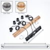 Ripoll Hanglamp, Kogellampje, Hanglamp Natuurlijke kleuren, Zwart, 3-lichts