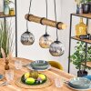 Ripoll Hanglamp, Kogellampje, Hanglamp Natuurlijke kleuren, Zwart, 3-lichts