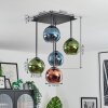 Koyoto Plafondlamp, Kogellampje Blauw, Groen, Koperkleurig, 5-lichts