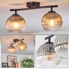 Koyoto Plafondlamp, Kogellampje Duidelijk, Rookkleurig, 2-lichts