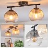 Koyoto Plafondlamp, Kogellampje Amber, Duidelijk, Rookkleurig, 2-lichts