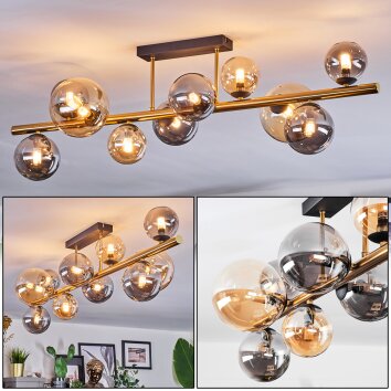Chehalis Plafondlamp, Kogellampje Goud, Zwart, 10-lichts