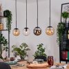Gastor Hanglamp, Kogellampje, Hanglamp Amber, Duidelijk, Rookkleurig, 4-lichts