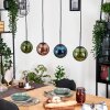 Gastor Hanglamp, Kogellampje, Hanglamp Blauw, Groen, Koperkleurig, 4-lichts