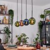 Gastor Hanglamp, Kogellampje, Hanglamp Blauw, Groen, Koperkleurig, 4-lichts