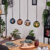Gastor Hanglamp, Kogellampje, Hanglamp Blauw, Chroom, Groen, Koperkleurig, Rookkleurig, 4-lichts