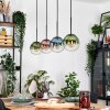 Gastor Hanglamp, Kogellampje, Hanglamp Blauw, Groen, Duidelijk, Koperkleurig, 4-lichts