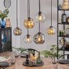 Ripoll Hanglamp, Kogellampje, Hanglamp Amber, Duidelijk, Rookkleurig, 6-lichts