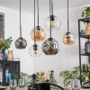 Ripoll Hanglamp, Kogellampje, Hanglamp Amber, Duidelijk, Rookkleurig, 6-lichts