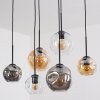 Ripoll Hanglamp, Kogellampje, Hanglamp Amber, Duidelijk, Rookkleurig, 6-lichts