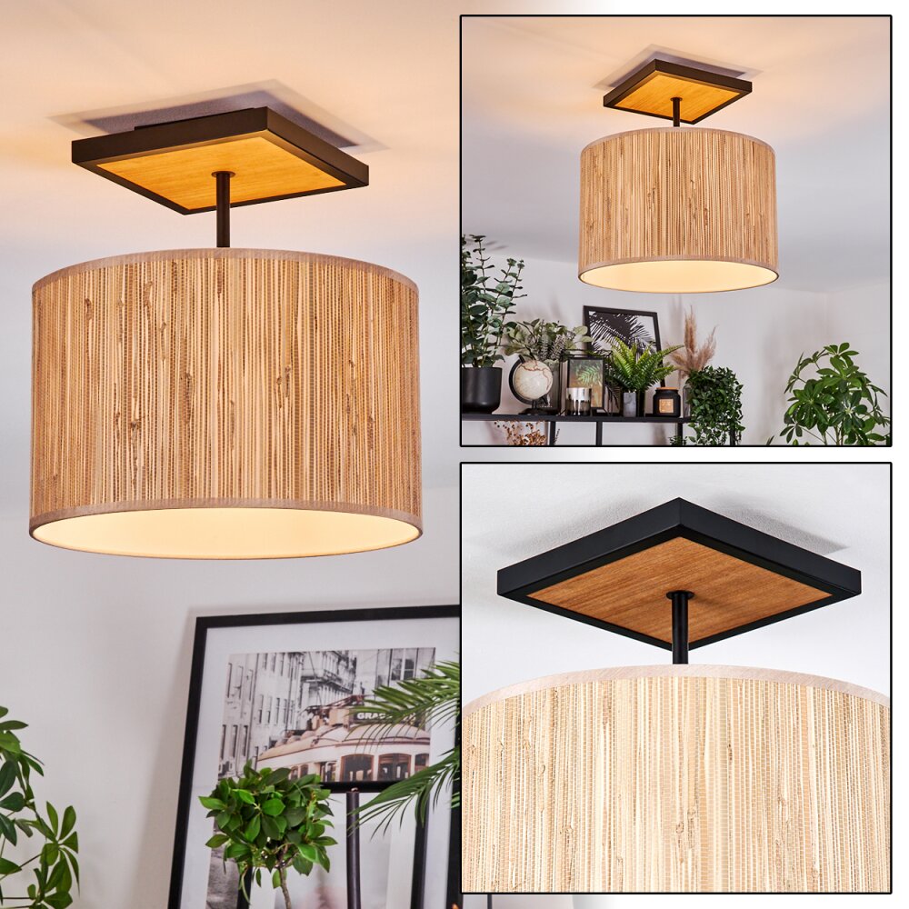 Bongal Plafondlamp Natuurlijke kleuren, Zwart, 1-licht main product photo