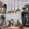 Gastor Hanglamp, Kogellampje, Hanglamp Blauw, Chroom, Groen, Duidelijk, Koperkleurig, Rookkleurig, 4-lichts