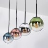 Gastor Hanglamp, Kogellampje, Hanglamp Blauw, Chroom, Groen, Duidelijk, Koperkleurig, Rookkleurig, 4-lichts