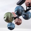 Chehalis Plafondlamp, Kogellampje Blauw, Groen, Koperkleurig, 10-lichts