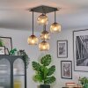 Ripoll Plafondlamp, Kogellampje Amber, Duidelijk, Rookkleurig, 5-lichts