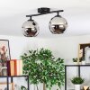 Ripoll Plafondlamp, Kogellampje Chroom, Rookkleurig, 2-lichts