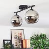 Ripoll Plafondlamp, Kogellampje Chroom, Rookkleurig, 2-lichts