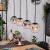 Gastor Hanglamp, Kogellampje, Hanglamp Amber, Duidelijk, Rookkleurig, 4-lichts