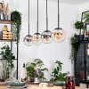 Gastor Hanglamp, Kogellampje, Hanglamp Amber, Duidelijk, Rookkleurig, 4-lichts