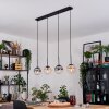 Gastor Hanglamp, Kogellampje, Hanglamp Amber, Duidelijk, Rookkleurig, 4-lichts