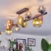 Chehalis Plafondlamp, Kogellampje Blauw, Groen, Duidelijk, Koperkleurig, 10-lichts