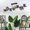 Chehalis Plafondlamp, Kogellampje Blauw, Groen, Duidelijk, Koperkleurig, 10-lichts