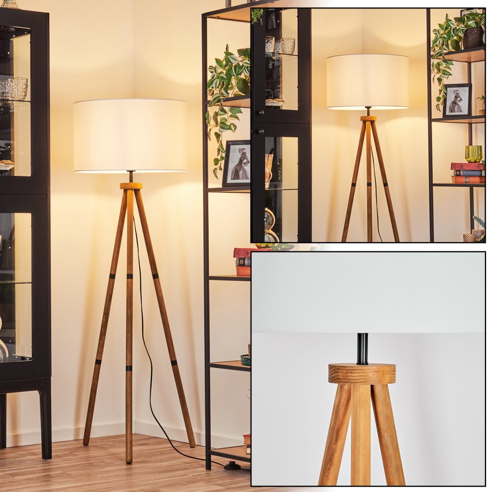 Flemming Staande lamp Hout donker, Zwart, 1-licht main product photo