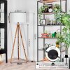 Flemming Staande lamp Hout donker, Zwart, 1-licht