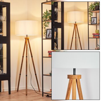 Flemming Staande lamp Hout donker, Zwart, 1-licht Flemming Staande lamp Hout donker, Zwart, 1-licht