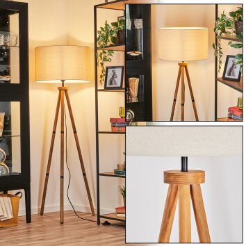 Flemming Staande lamp Hout donker, Zwart, 1-licht Flemming Staande lamp Hout donker, Zwart, 1-licht