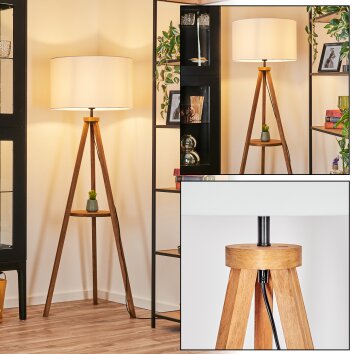 Flemming Staande lamp Hout donker, Zwart, 1-licht Flemming Staande lamp Hout donker, Zwart, 1-licht