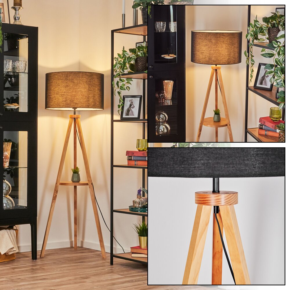Flemming Staande lamp Natuurlijke kleuren, Zwart, 1-licht main product photo