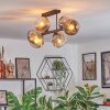 Ripoll Plafondlamp, Kogellampje Chroom, Duidelijk, Rookkleurig, 6-lichts