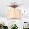 Bongal Plafondlamp Natuurlijke kleuren, Zwart, 1-licht