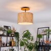 Bongal Plafondlamp Natuurlijke kleuren, Zwart, 1-licht