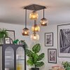 Ripoll Plafondlamp, Kogellampje Amber, Duidelijk, Rookkleurig, 5-lichts