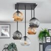 Ripoll Plafondlamp, Kogellampje Amber, Duidelijk, Rookkleurig, 5-lichts