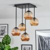 Ripoll Plafondlamp, Kogellampje Amber, 5-lichts