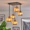 Ripoll Plafondlamp, Kogellampje Amber, 5-lichts