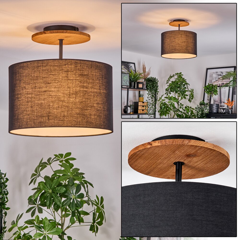 Bassagoda Plafondlamp Natuurlijke kleuren, Zwart, 1-licht main product photo