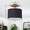 Bassagoda Plafondlamp Natuurlijke kleuren, Zwart, 1-licht