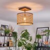 Ramila Plafondlamp Natuurlijke kleuren, Zwart, 1-licht